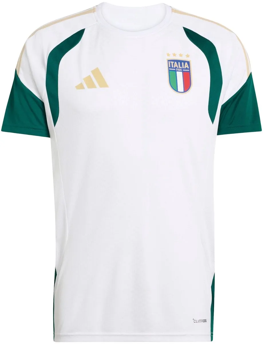Adidas Italië Training Shirt Heren JZ9375 - S - Wit/Groen