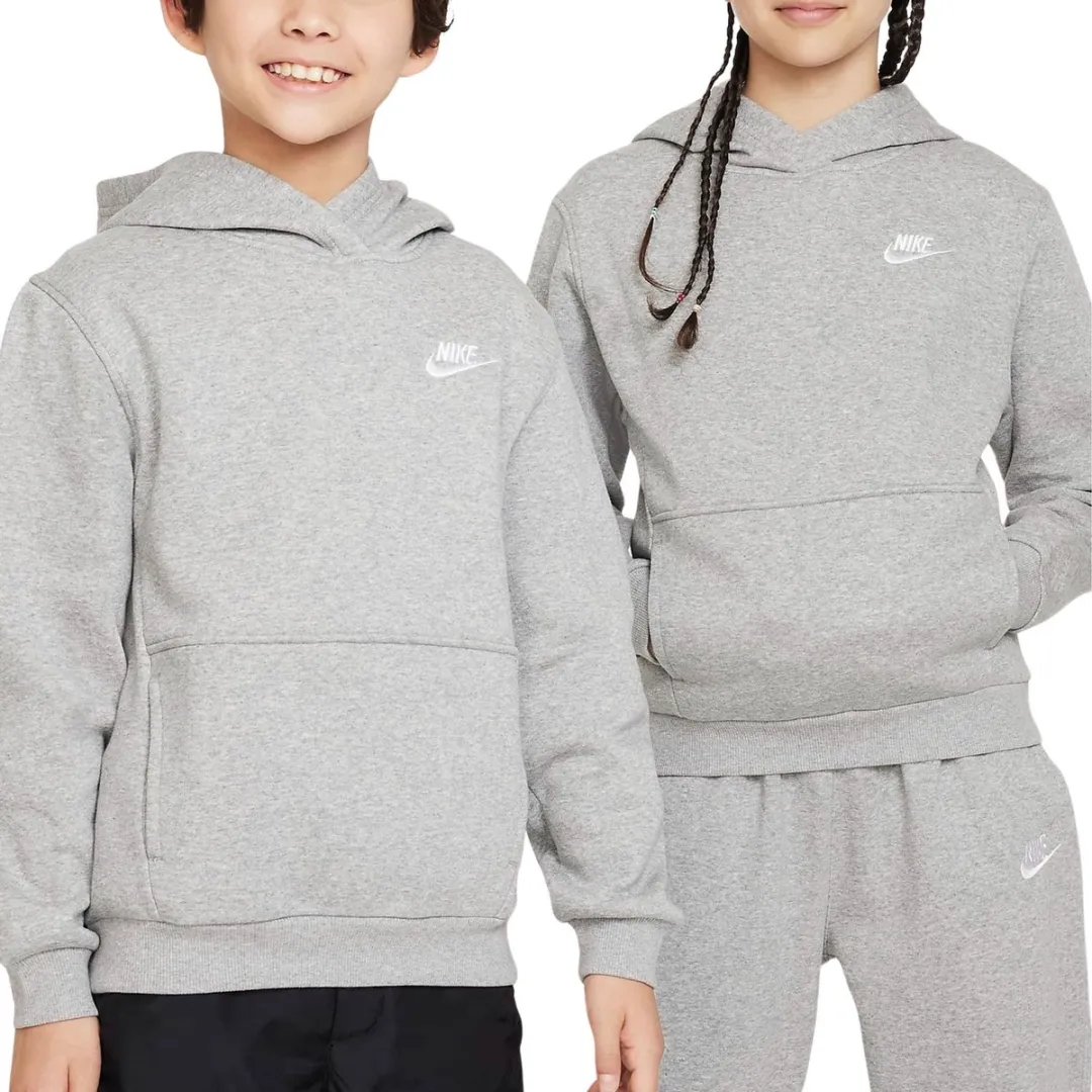 Nike NSW CLUB FLC HDY LBR Sporttrui - XS - Grijs/Wit