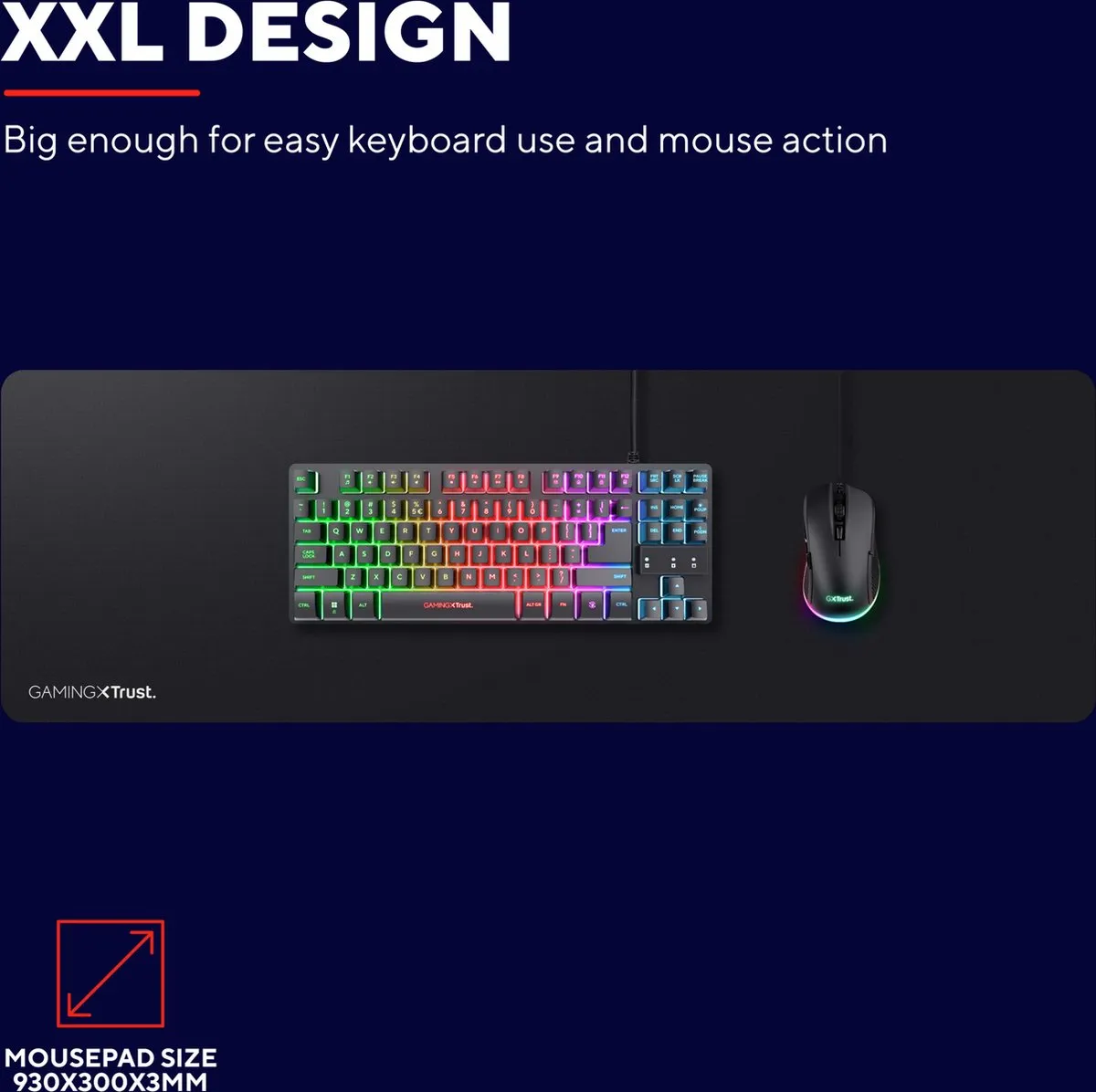 Trust GXT 758 Gaming Muismat 93x30cm - XXL