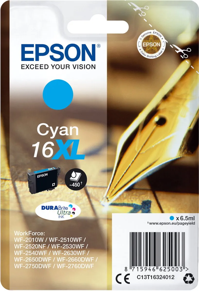 Epson C13T16324010 Cyaan Inktcartridge
