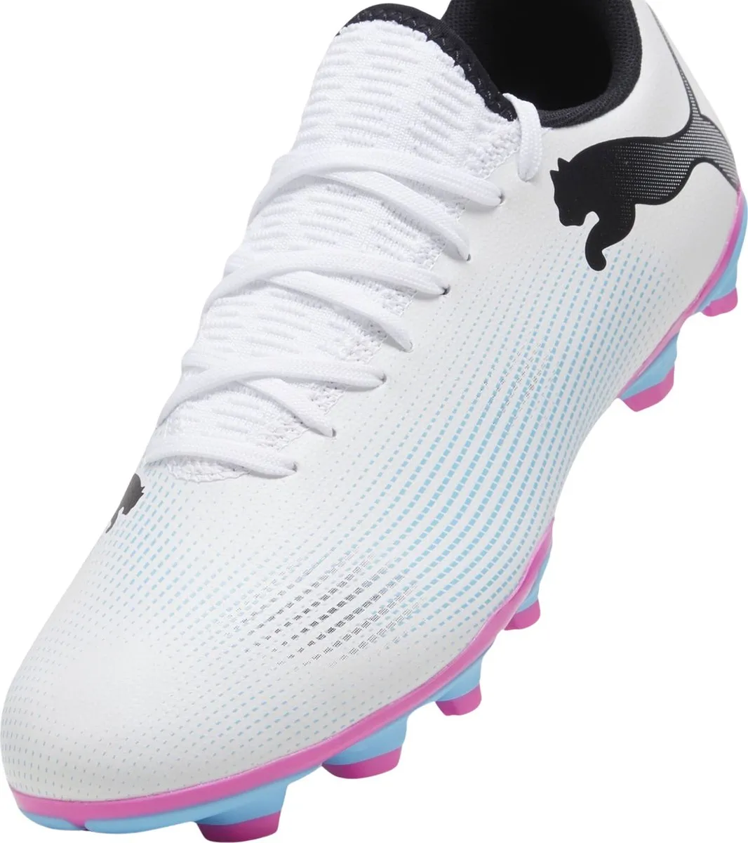 PUMA Future 7 Play FG Heren Sportschoenen - 44 - Wit/Zwart/Poison Pink