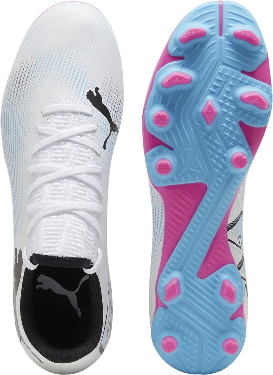 PUMA Future 7 Play FG/AG Voetbalschoenen - 44 - Wit/Zwart/Poison Pink - afbeelding 6 van 6