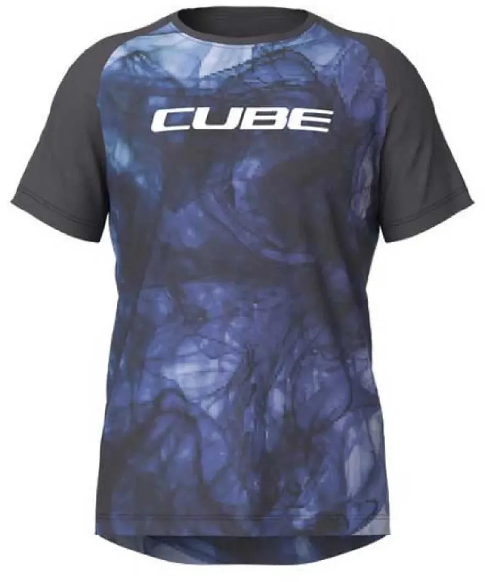 Cube Artline Enduro Korte Mouw Trui 2XL - Zwart/Blauw