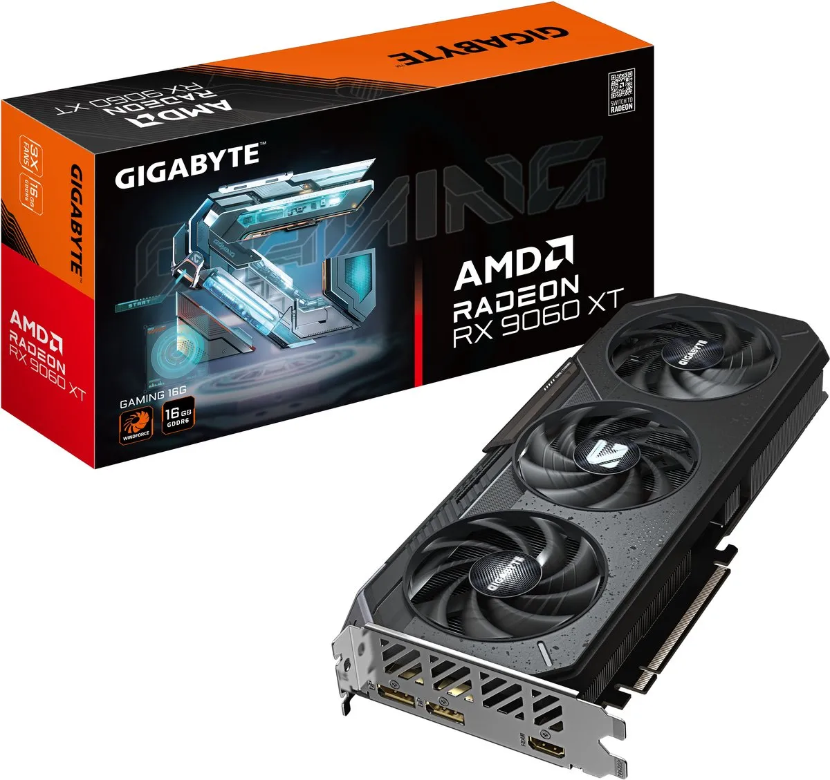 Gigabyte Radeon RX 9060 XT GAMING GV-R9060XTGAMING-16GD - 16GB GDDR6 - Zwart