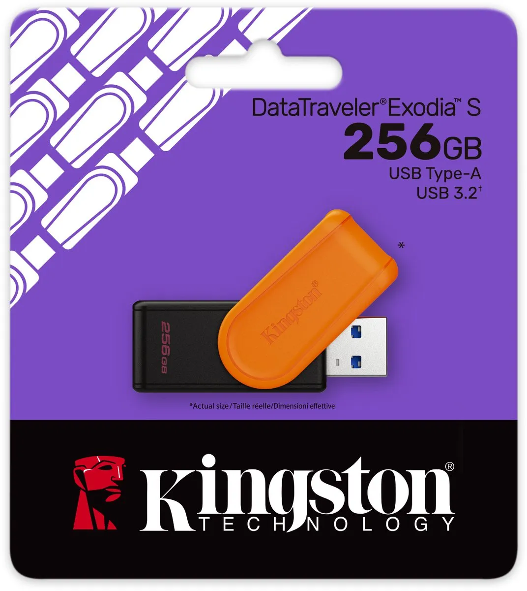 Kingston DataTraveler Exodia S DTXS/256GB USB-stick 256GB - Zwart/Orange