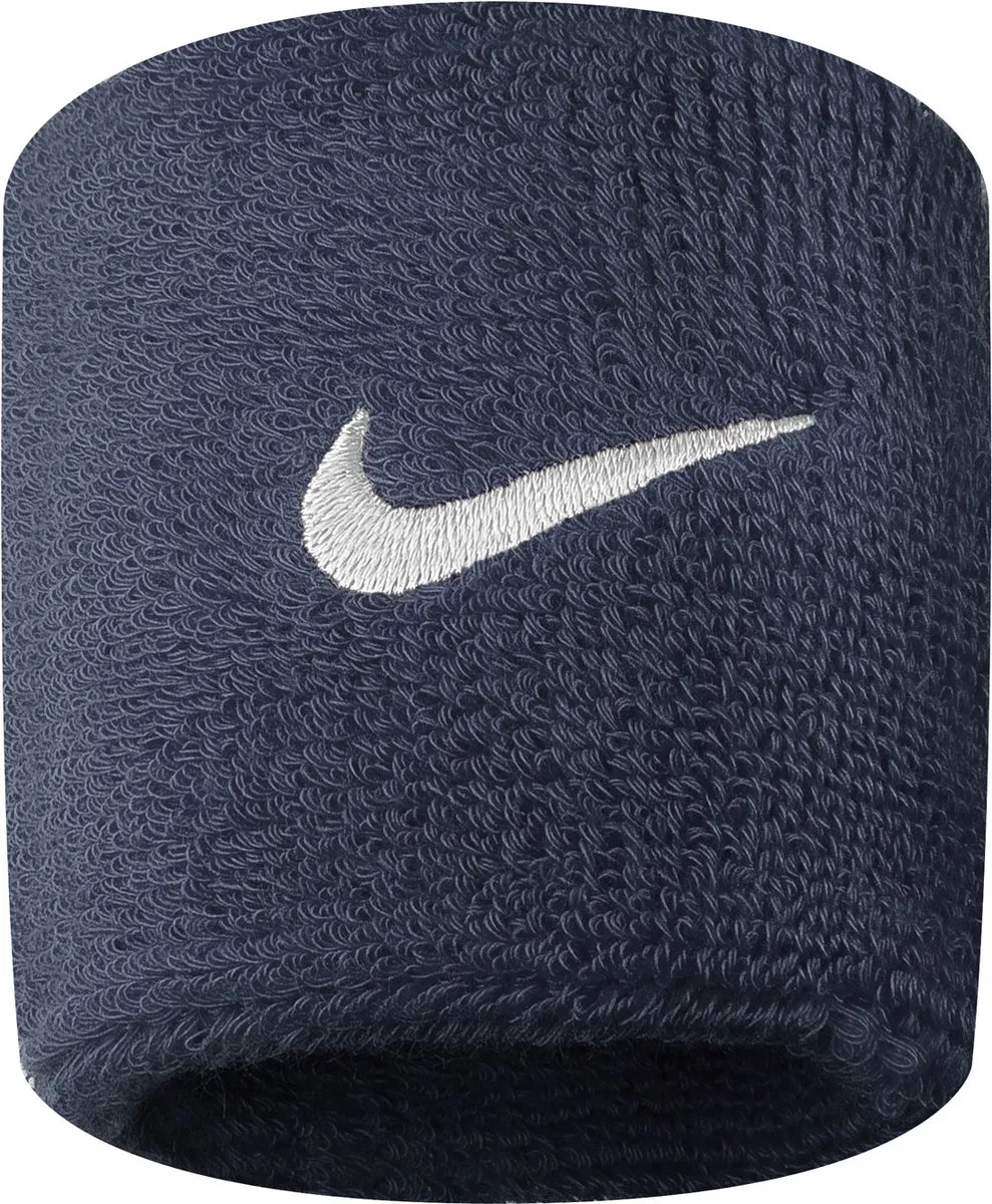 Nike Swoosh Zweetband - Blauw/Wit - 2 Stuks
