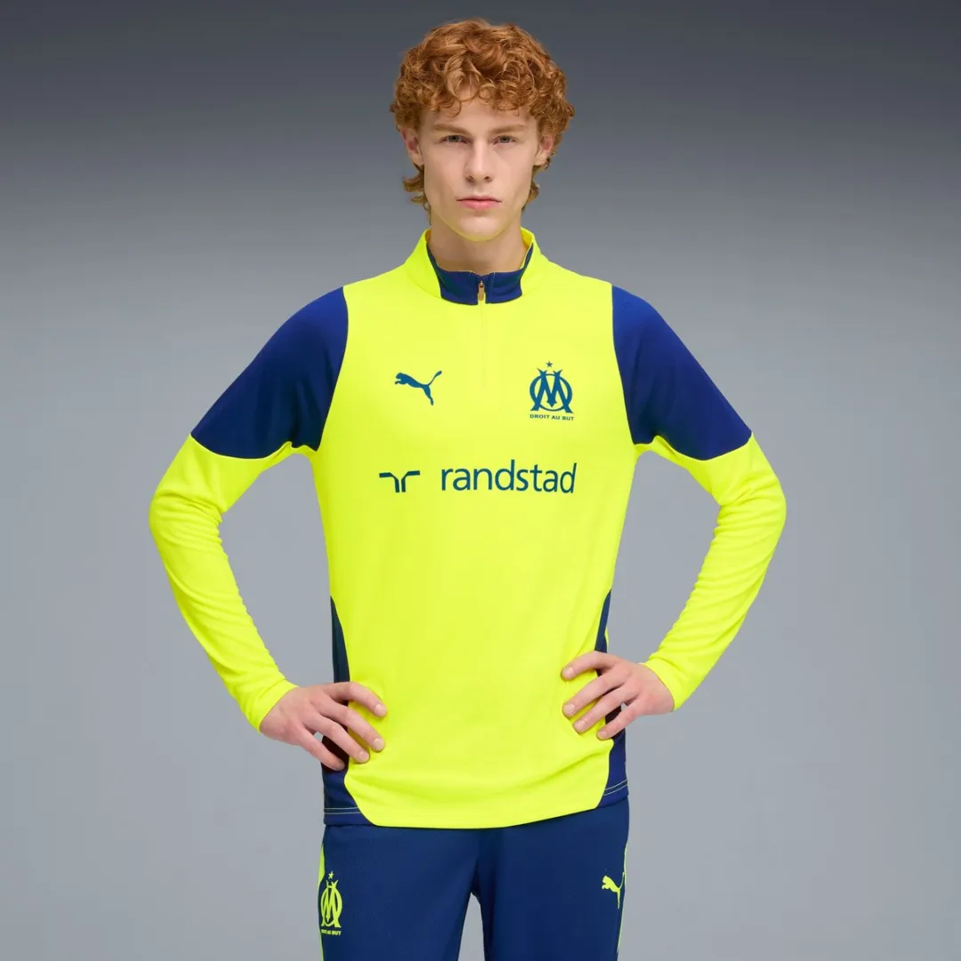 PUMA Trainingshals 1/4 Rits OM 2025/26 - M - Geel/Blauw