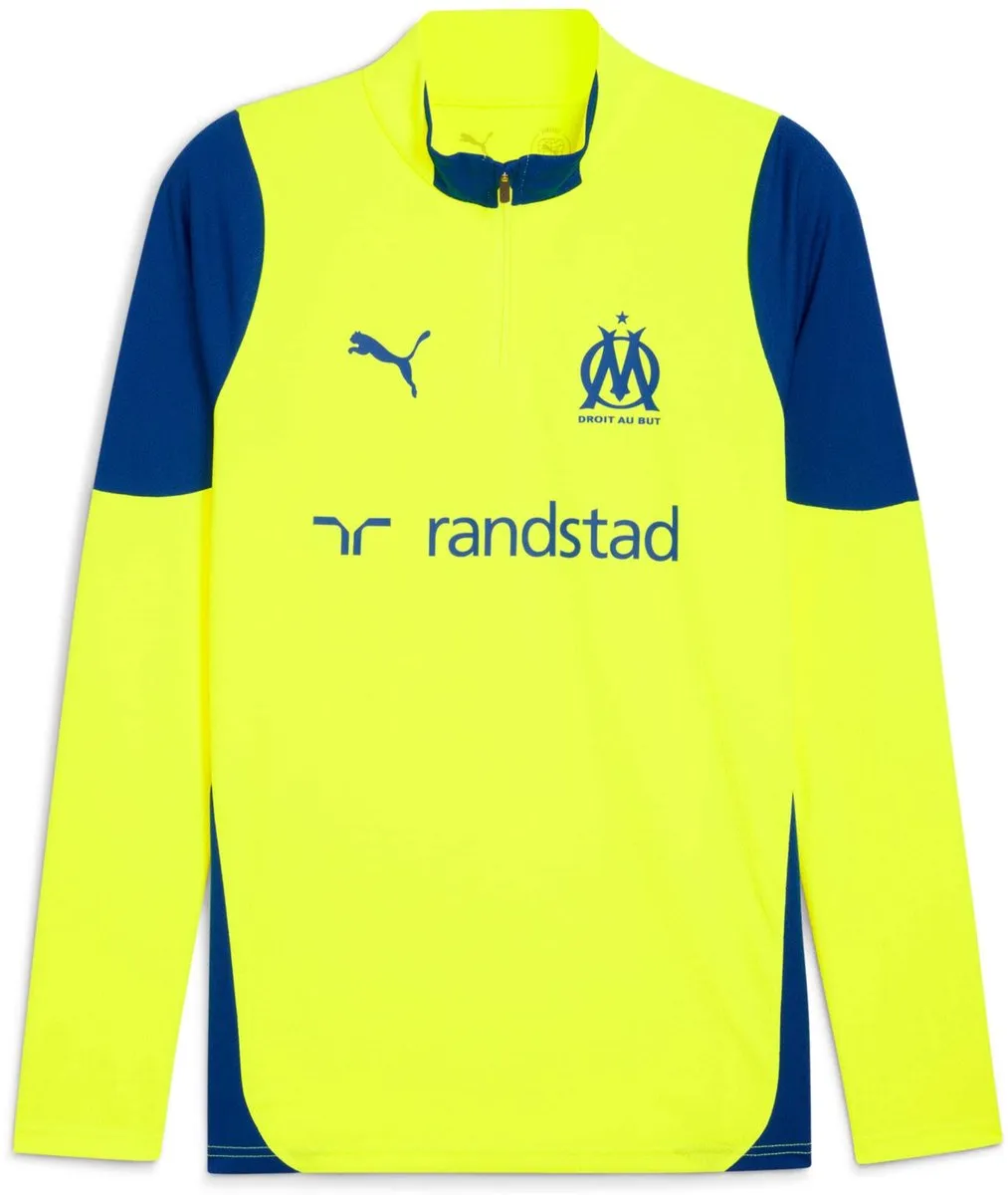 PUMA Trainingshals 1/4 Rits OM 2025/26 - M - Geel/Blauw
