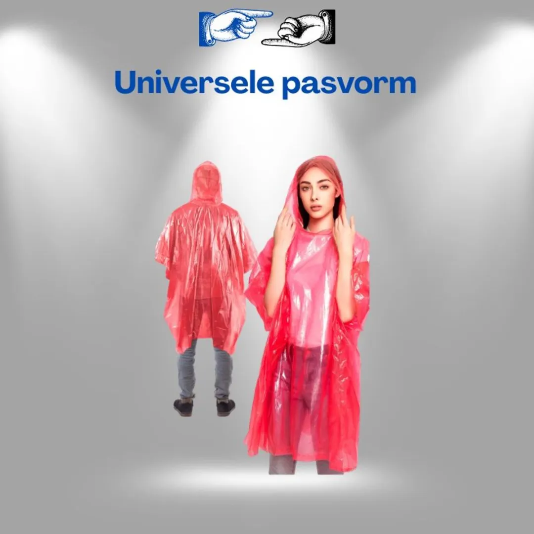 Lean Toys Regenponcho met Sleutelhangerbal - Rood - S/M - afbeelding 6 van 6