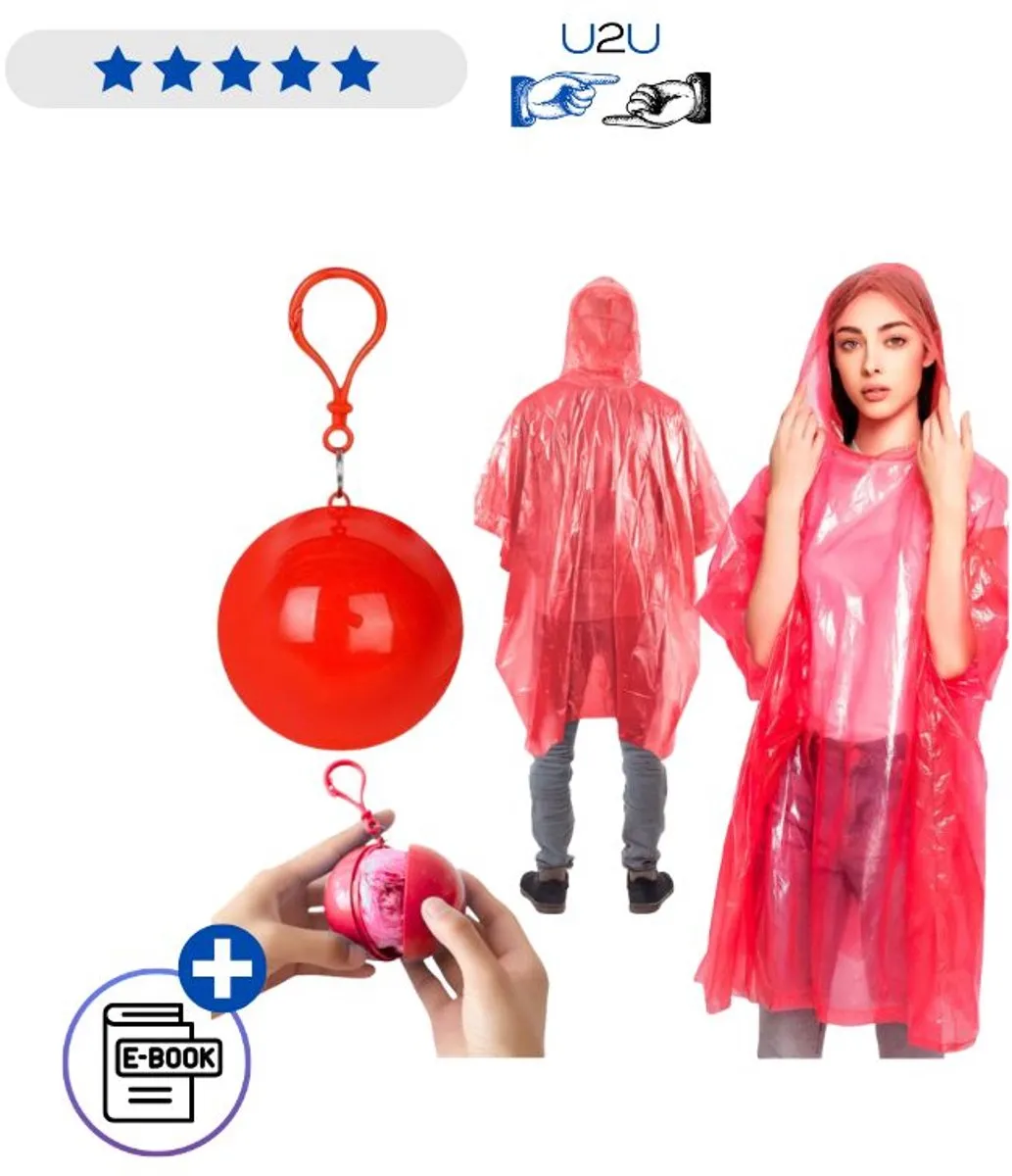 Lean Toys Regenponcho met Sleutelhangerbal