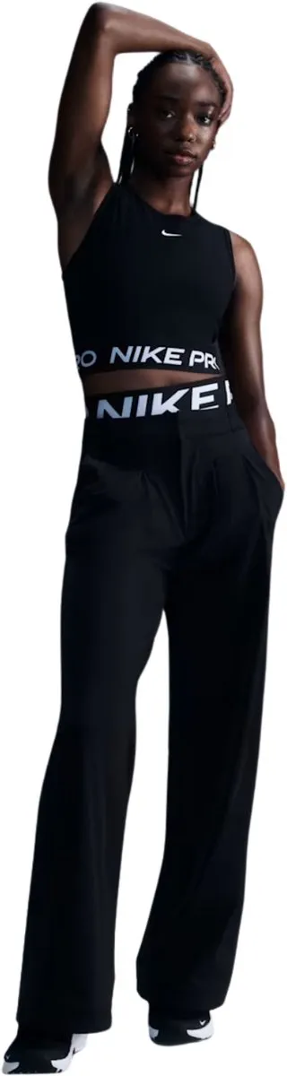Nike Pro Dri-FIT 365 Cropped Tanktop Dames L - Zwart/Wit