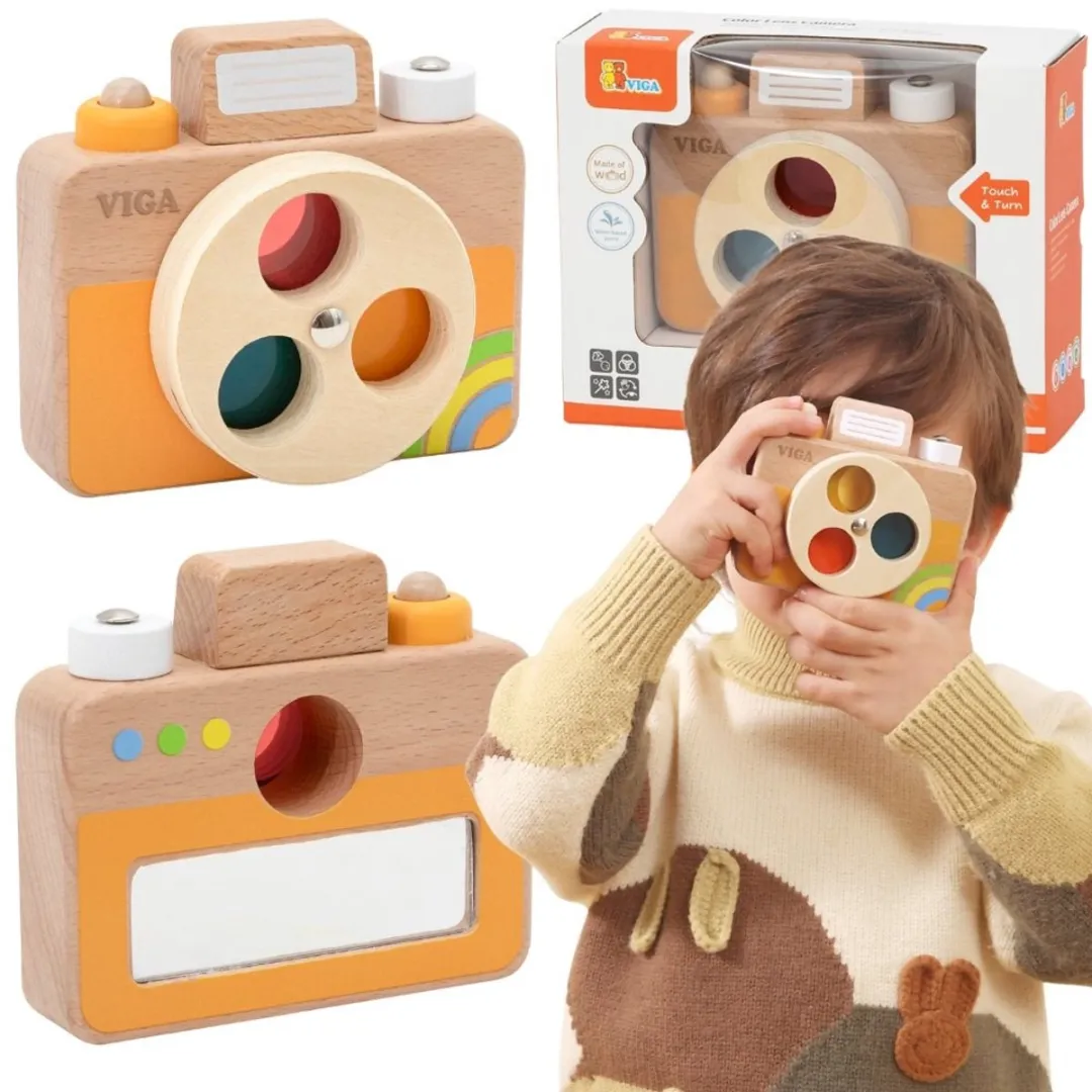 Viga Houten Camera Meerkleurig