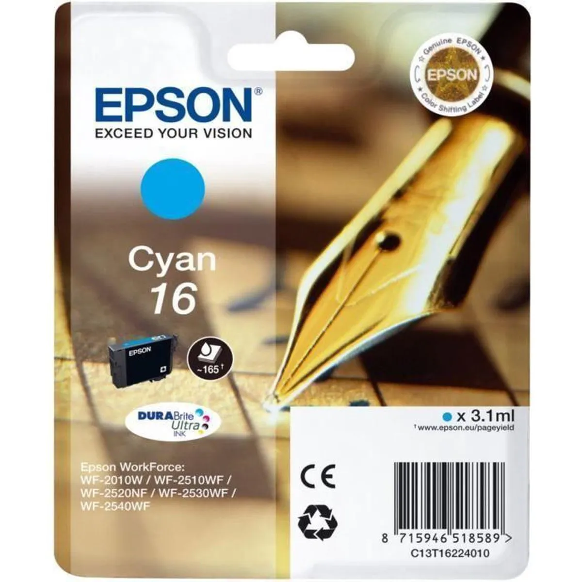 Epson 16 Cyaan Inktcartridge 3,1ml - MPN 8715946624914