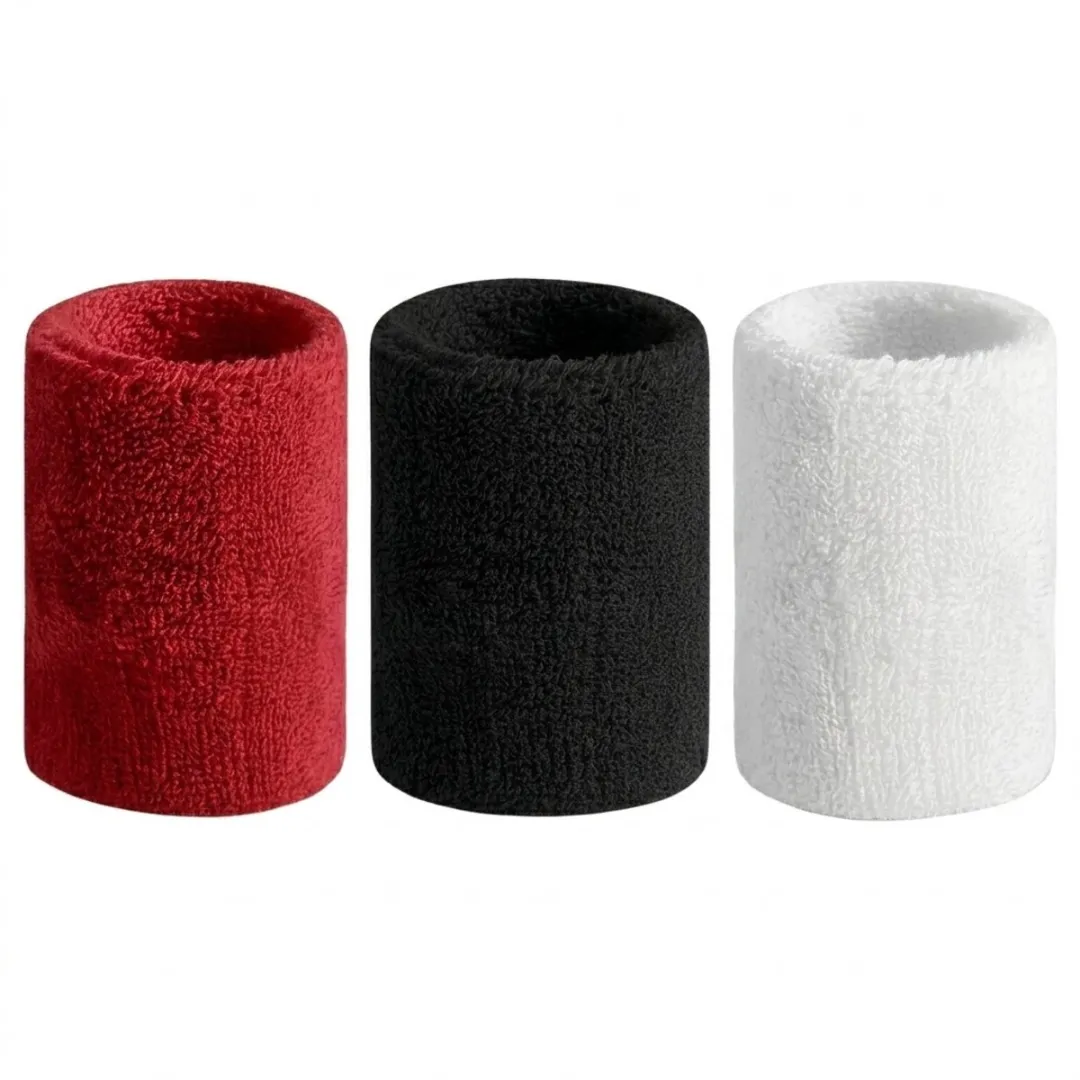 NUVEX Sport Polsband Set - 3 Stuks - Zwart/Wit/Rood
