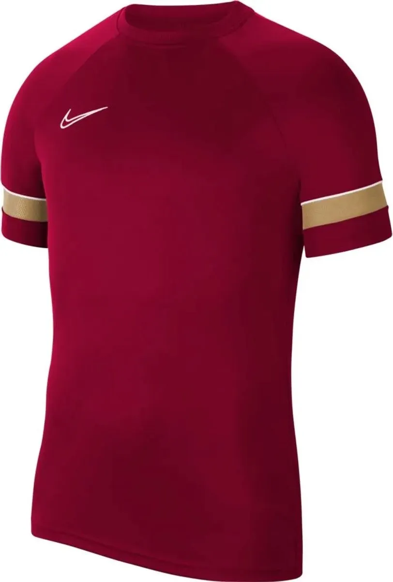 Nike Dri-FIT Academy Sportshirt CW6103-677 - Maat 152 - Donkerrood/Goud