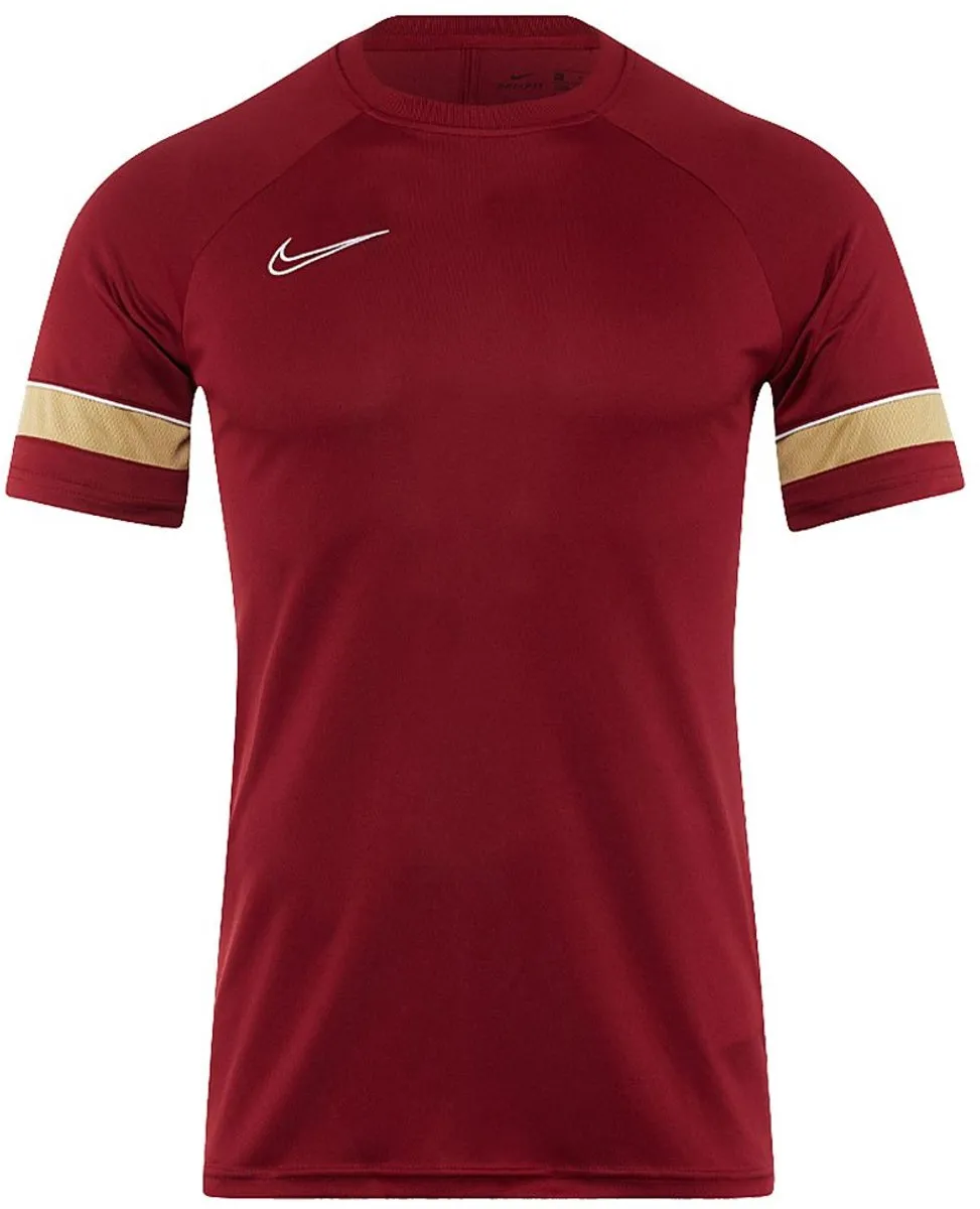 Nike Dri-FIT Academy Sportshirt CW6103-677 - Maat 152 - Donkerrood/Goud