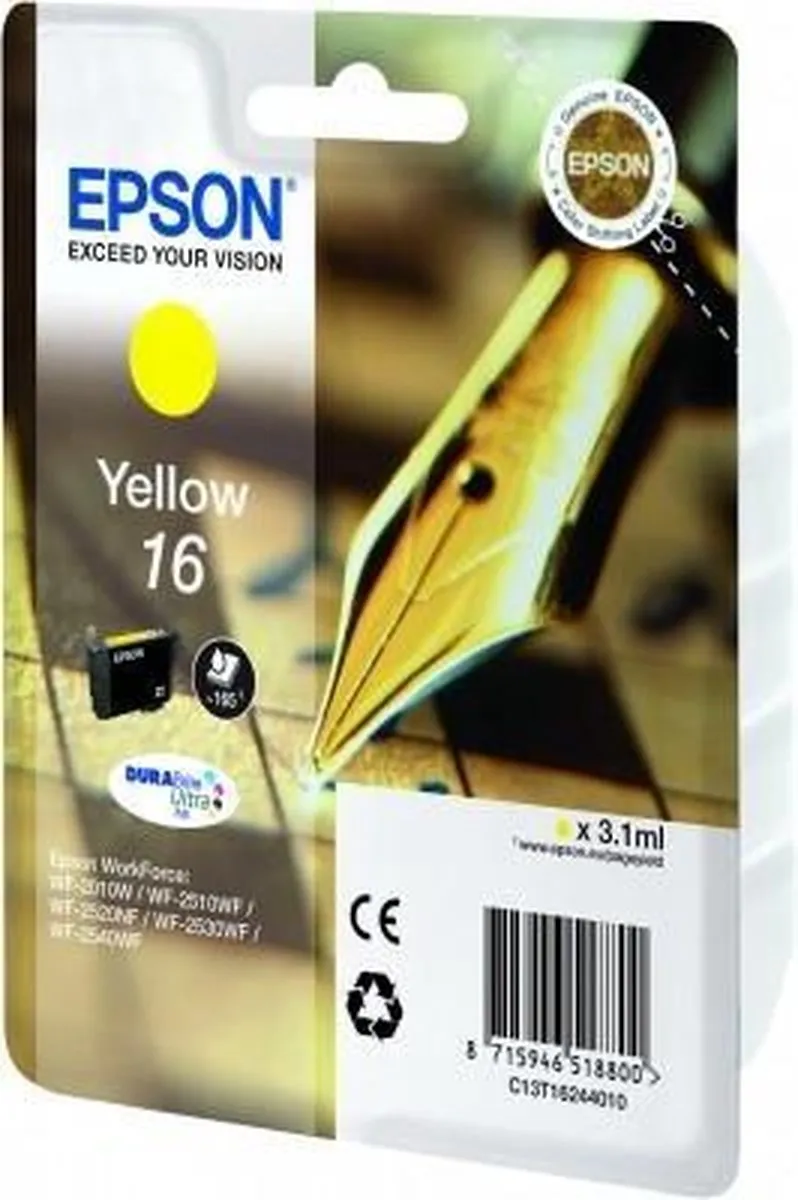 Epson T1624 Geel Inktcartridge - 165 Pagina's