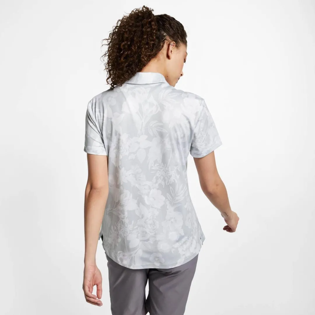 Nike Dri-FIT AOP Sport Polo Dames S - Pure Platinum/Wit