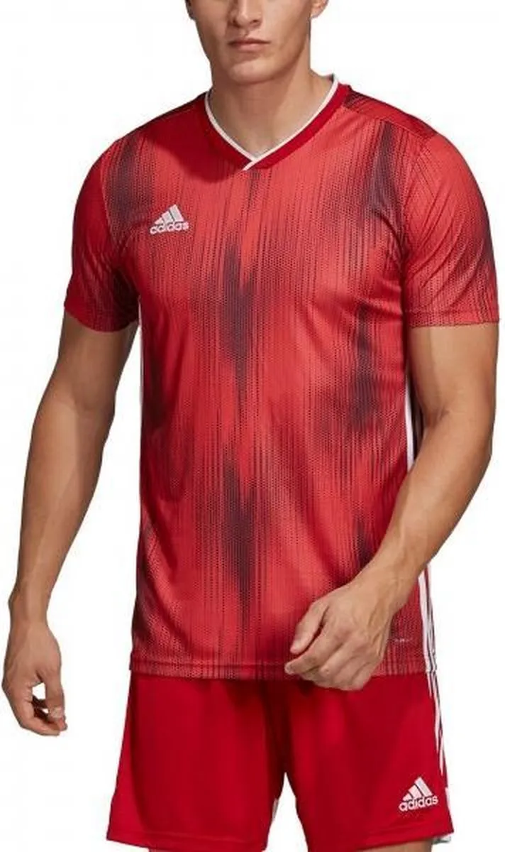 adidas Sportshirt DP3531 - Maat L - Rood/Wit