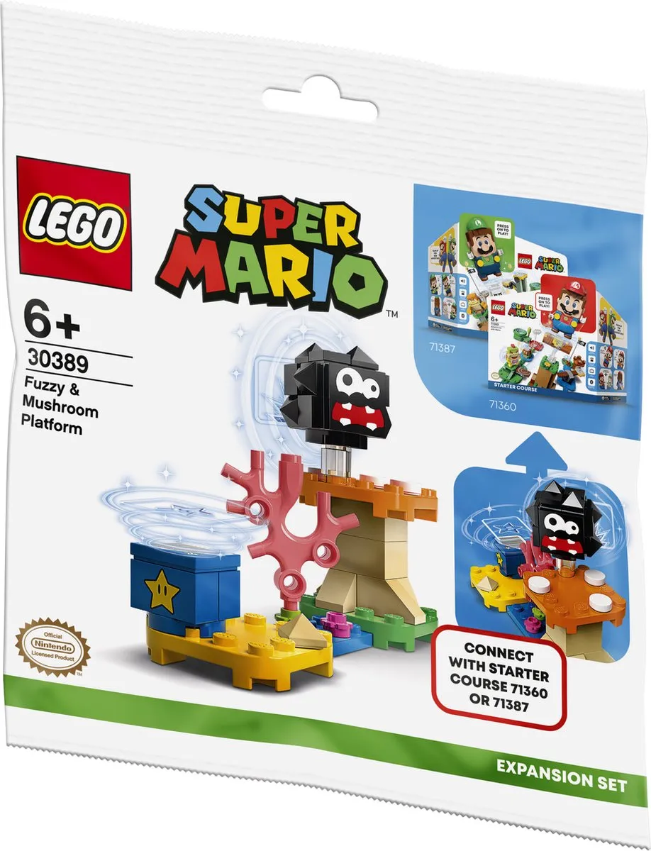 LEGO Super Mario 30389 Fuzzy en Paddenstoelplatform - 39 Stukken