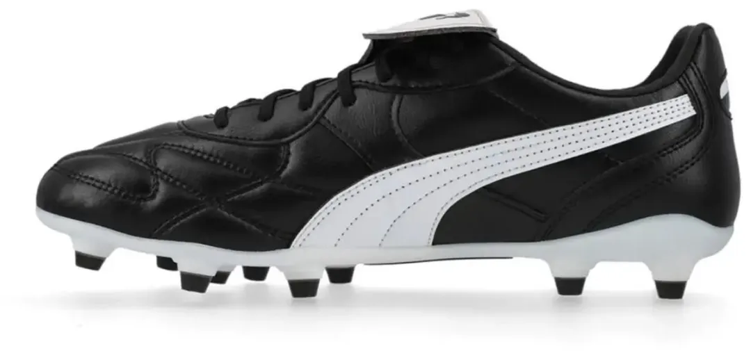 PUMA King Top FG/AG Voetbalschoenen 43 - Zwart/Wit/Zilver/Goud