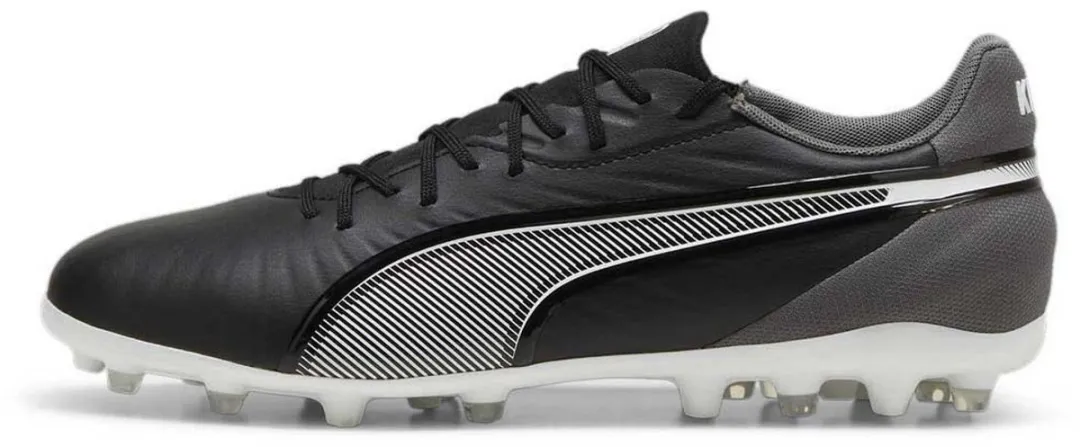 PUMA King Match Mg Voetbalschoenen 44 - Zwart/Wit/Grijs