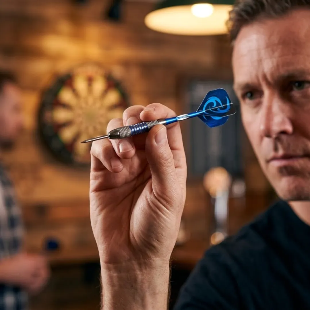 NUVEX Dartpijlen Set 6 Stuks 22g Blauw - Metalen Barrel & Aluminium Schacht