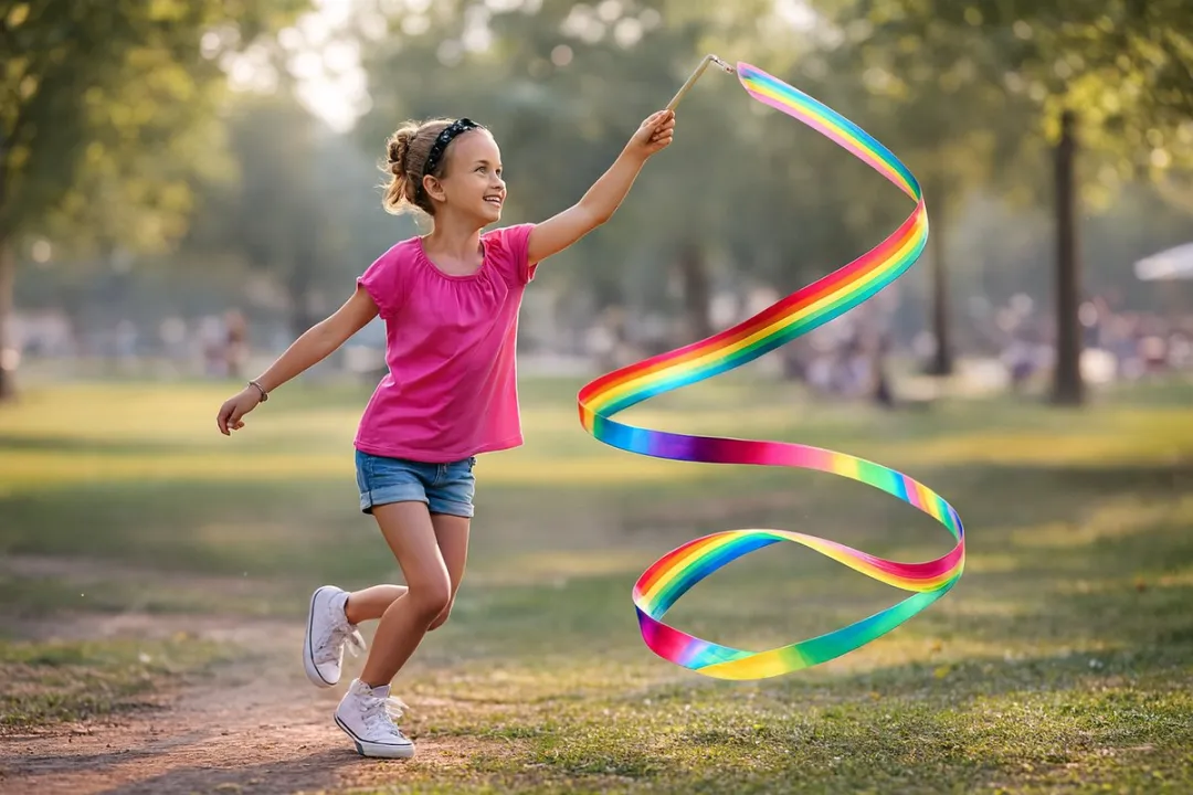 Jobber Toys Danslint Turnlint Hout 150cm Regenboog