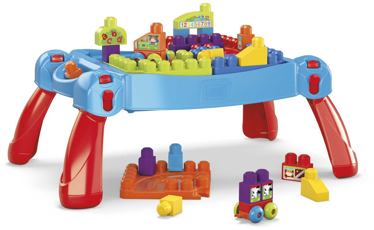 Mega Bloks First Builders Speel- en Leertafel - Constructiespeelgoed voor 1-5 jaar