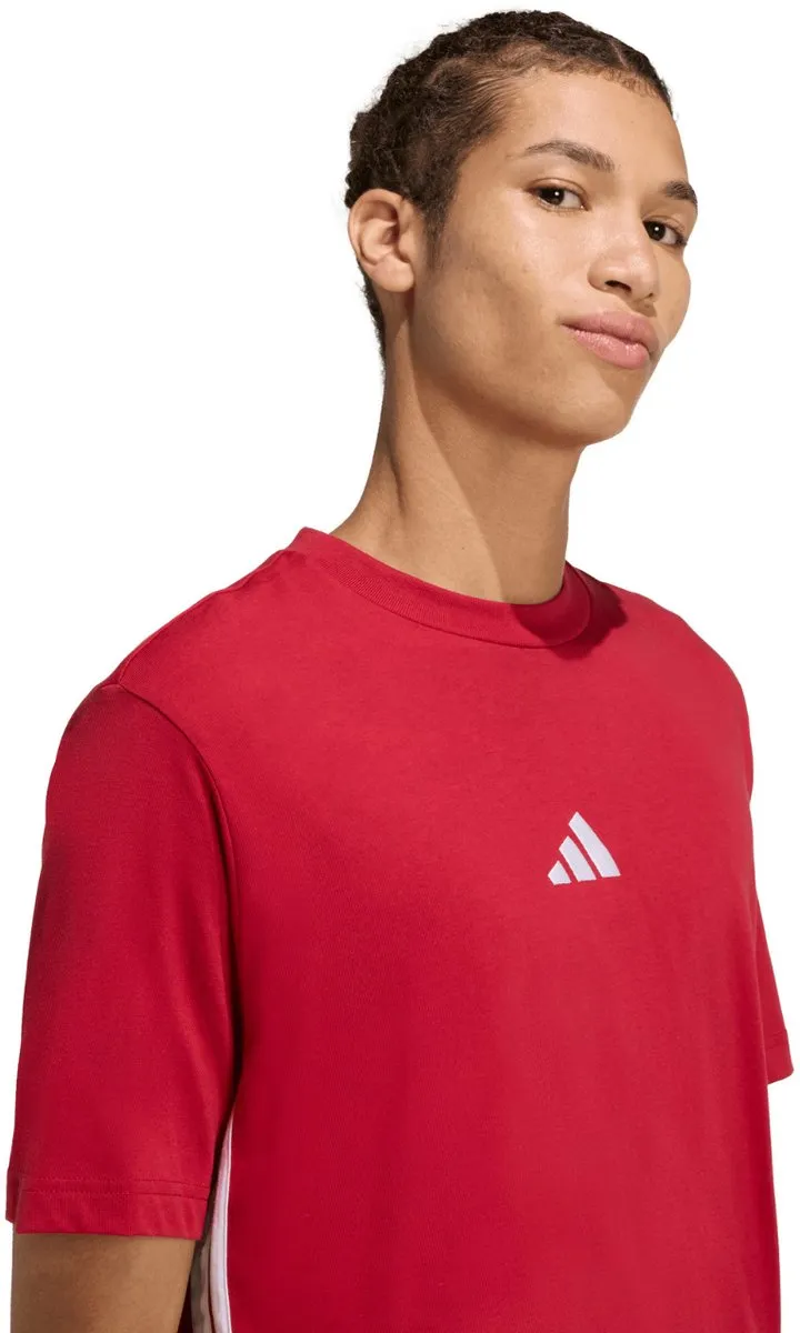 Adidas Essentials 3 Stripes T-shirt Heren - Rood L