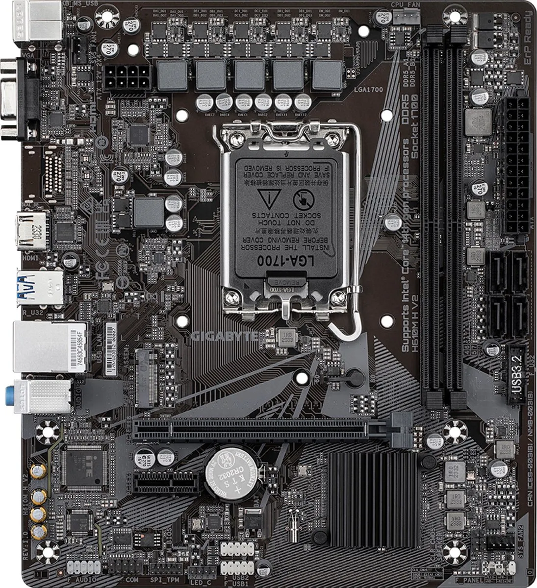 Gigabyte H610M H V2 Moederbord - Micro-ATX - Intel H610