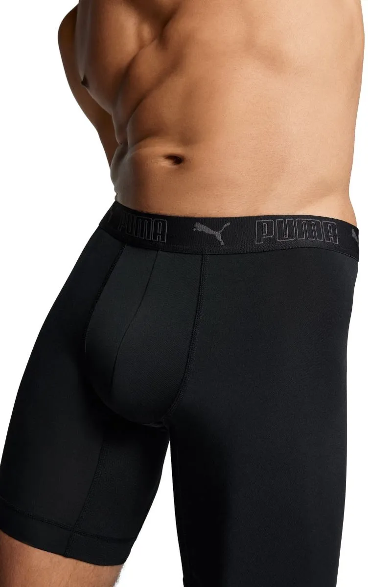 PUMA Sport Boxershorts Long - Zwart - 6 Stuks