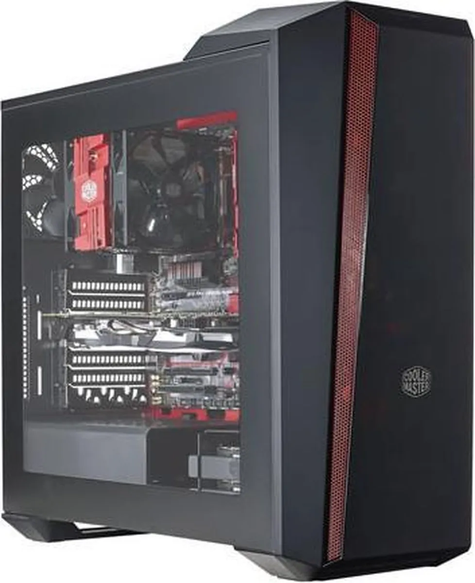 Cooler Master MasterBox 5t Midi Tower - Zwart/Rood