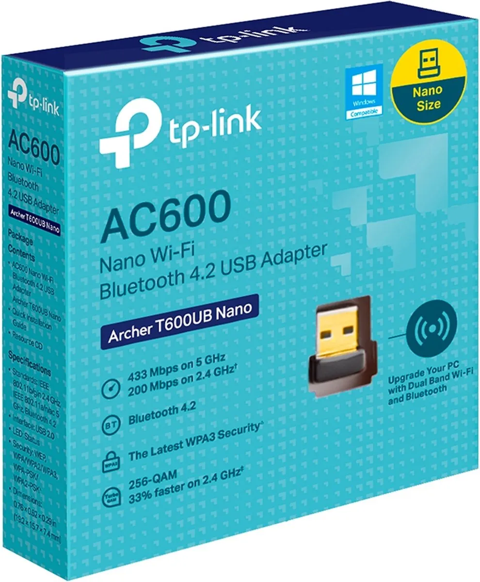 TP-Link Archer T600UB Nano WLAN-kaart 433 Mbit/s - Zwart