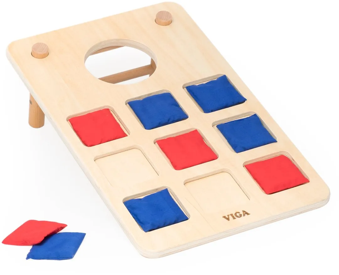 Viga 2-in-1 Behendigheidsspel Boter-kaas-en-eieren & Cornhole