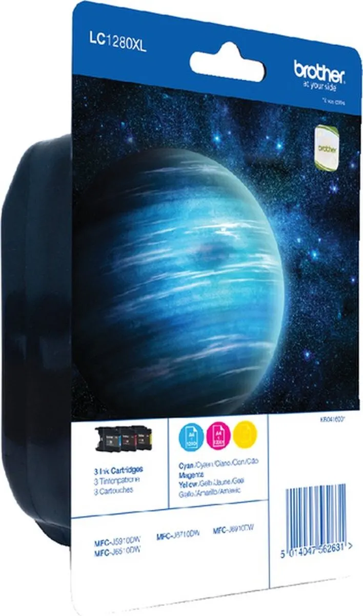 Brother LC-1280XLRBWBP Inktcartridge - 3-kleuren 22ml