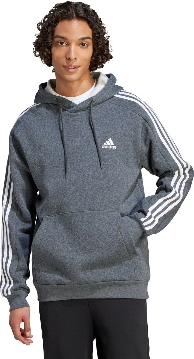adidas Essentials Fleece 3-Stripes Hoodie - Grijs L