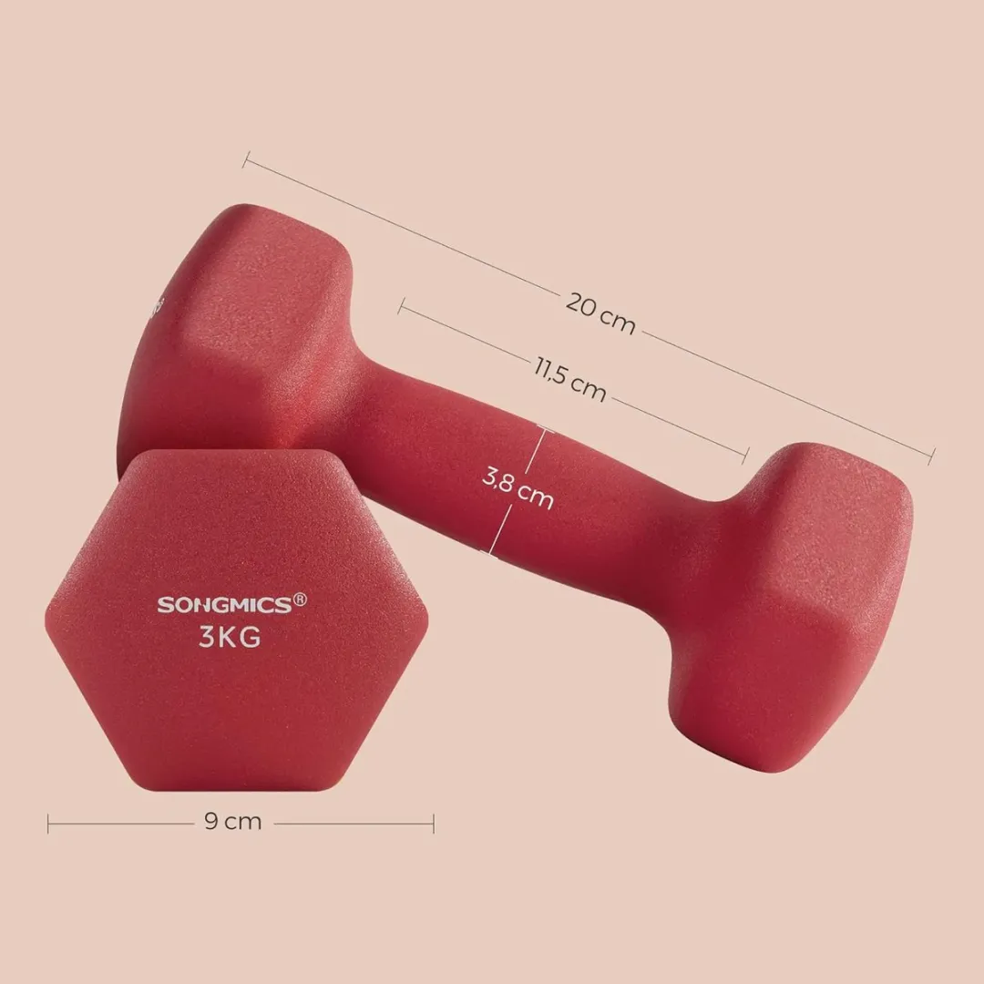 Songmics Halters Set 2x - Rood - Hexagon - Neopreen Coating