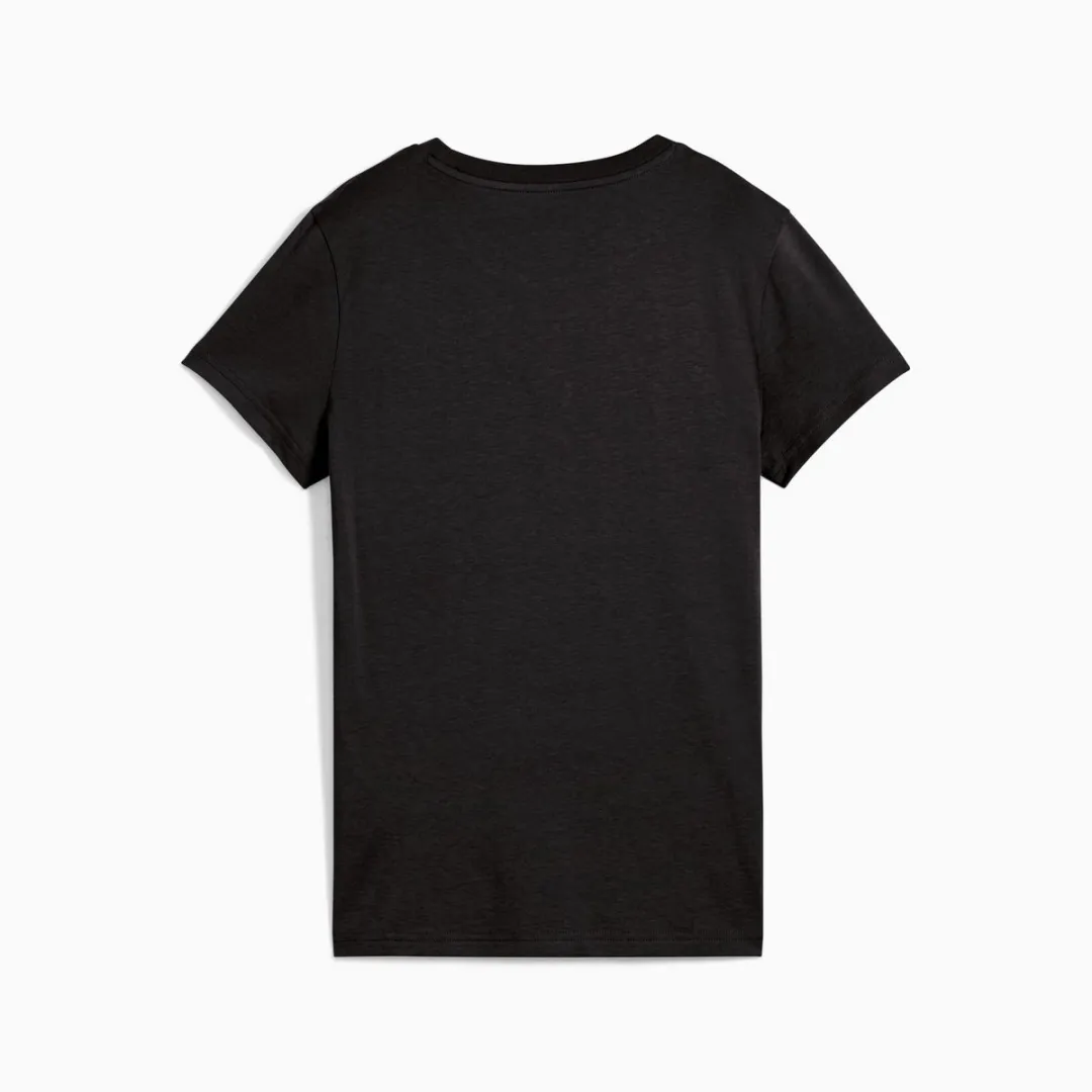 PUMA Ess Metallic No.1 Logo T-shirt Dames - Zwart M