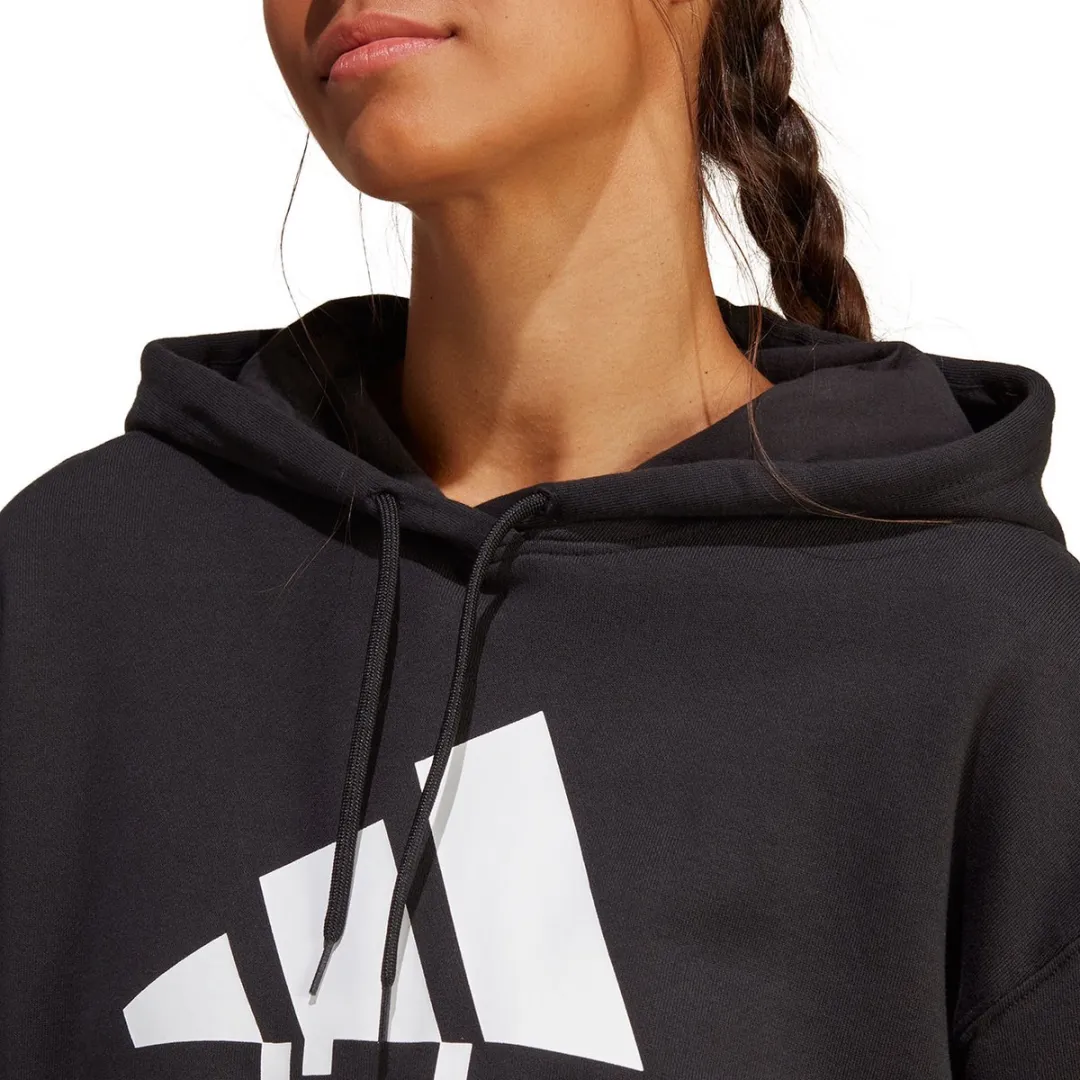 Adidas Essentials Big Logo Oversized French Terry Hoodie - Zwart XS