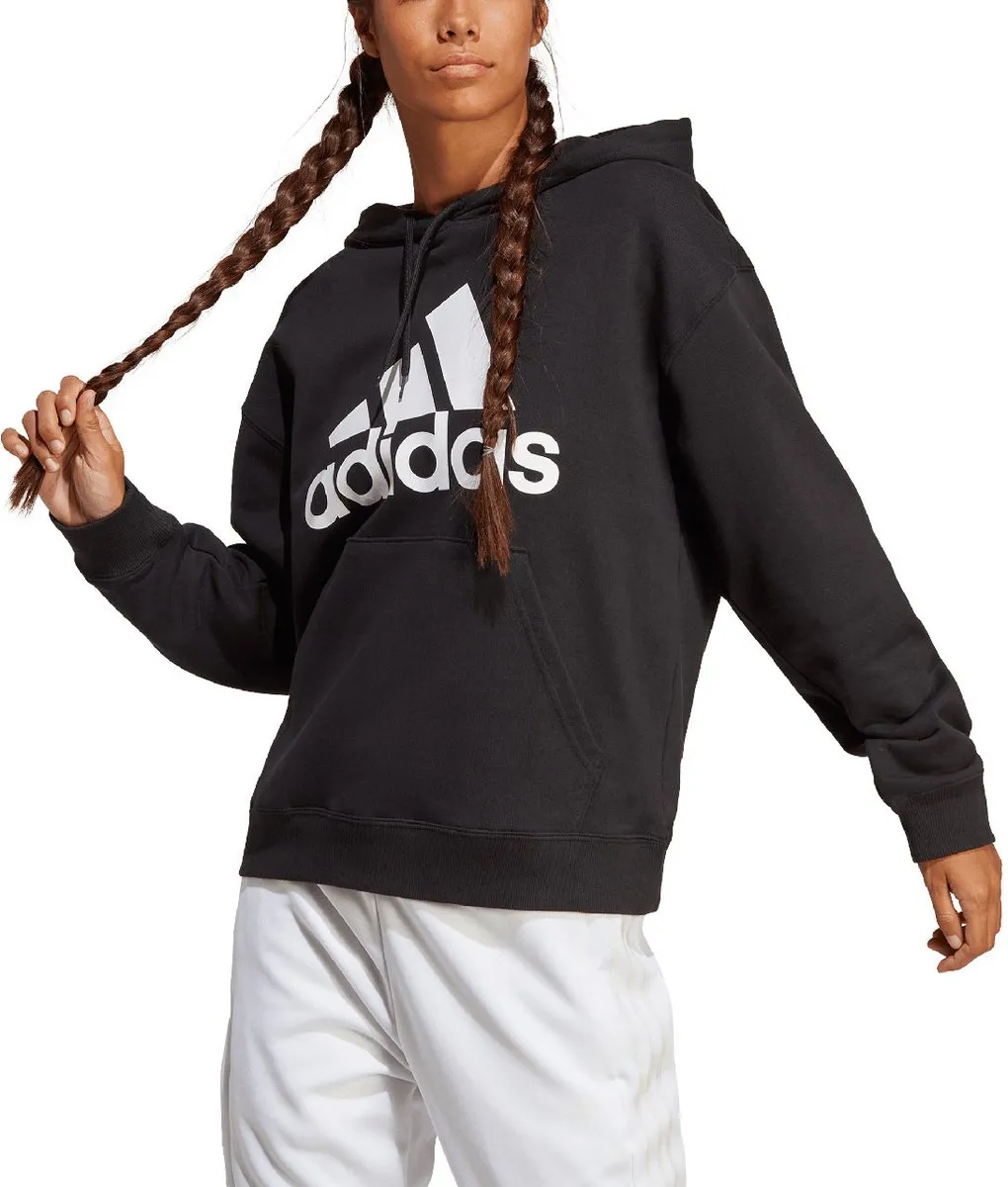Adidas Essentials Big Logo Oversized French Terry Hoodie - Zwart XS