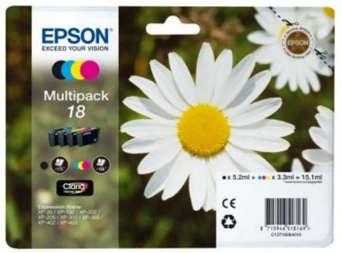 Epson 18 C13T18064010 Inktcartridge - 175 Stuks - 4 Kleuren