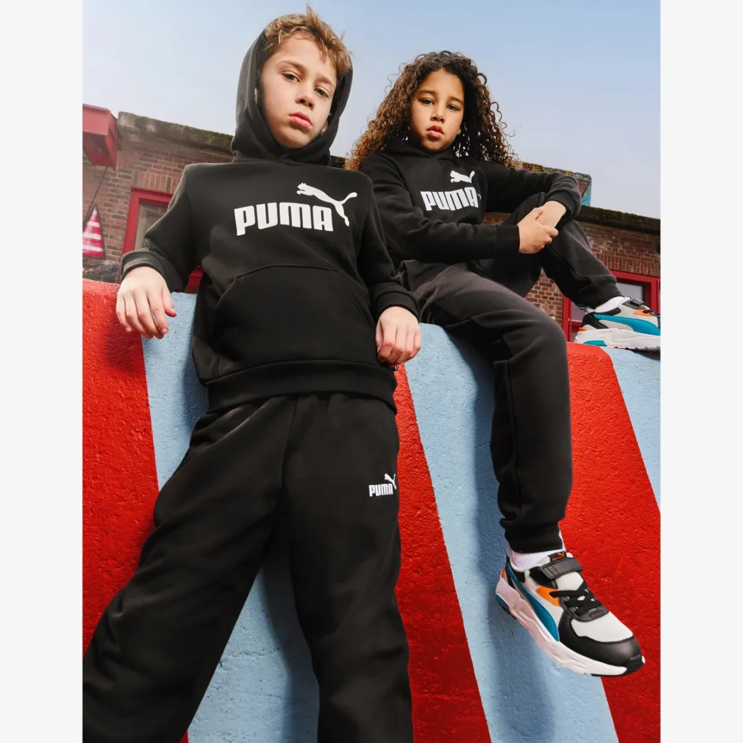 PUMA Essential Big Logo Hoodie FL B - Zwart - Maat 140