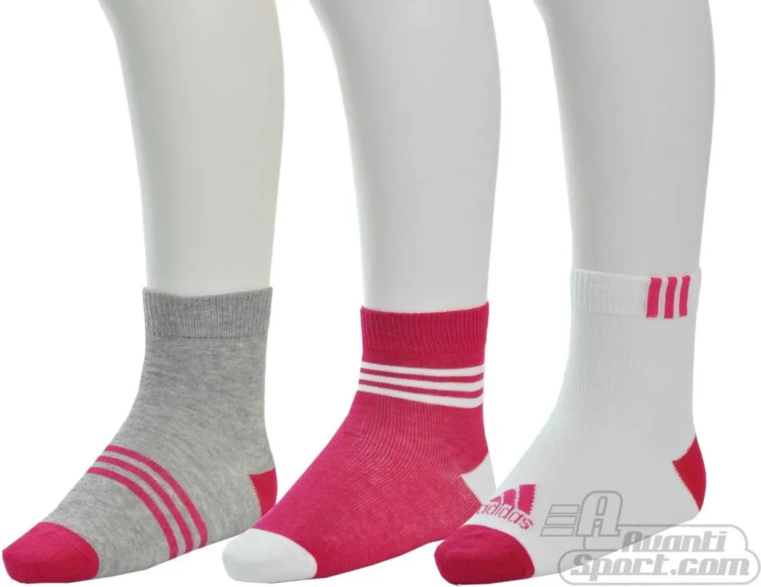 adidas Little Kids Ankle Sokken 7 Paar - Roze/Wit/Grijs