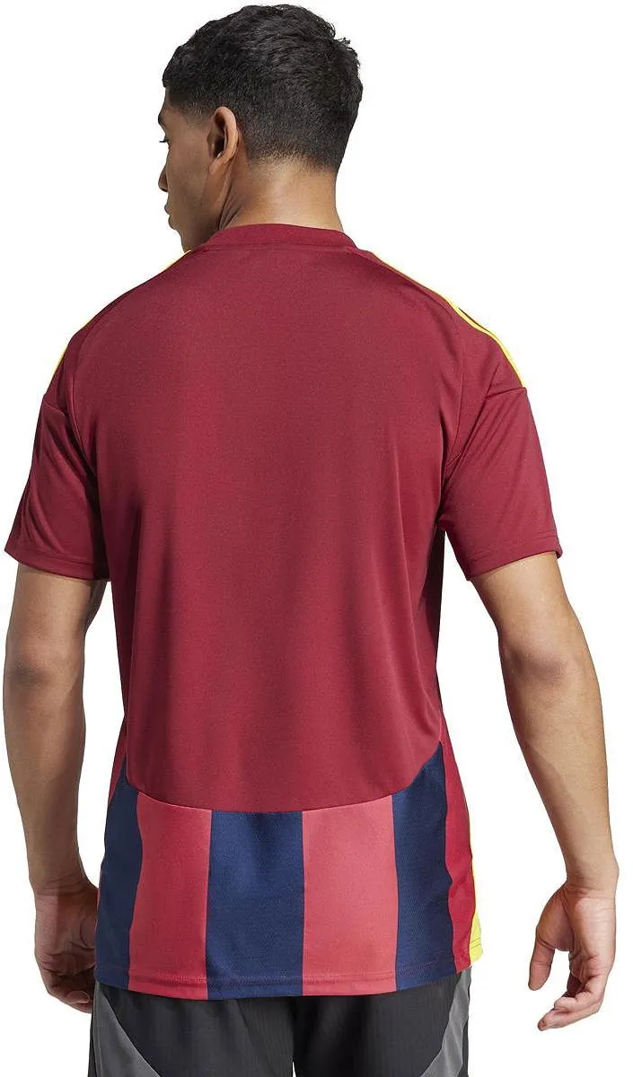 Adidas Striped 24 Shirt Heren - M - Bordeaux/Navy/Geel