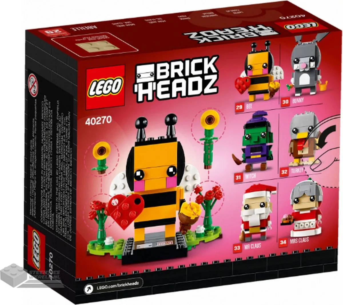 LEGO BrickHeadz Valentijnsbij 40270 - 140 Stukken - Geel/Zwart