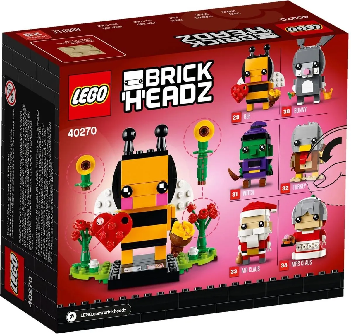 LEGO BrickHeadz Valentijnsbij 40270 - 140 Stukken - Geel/Zwart