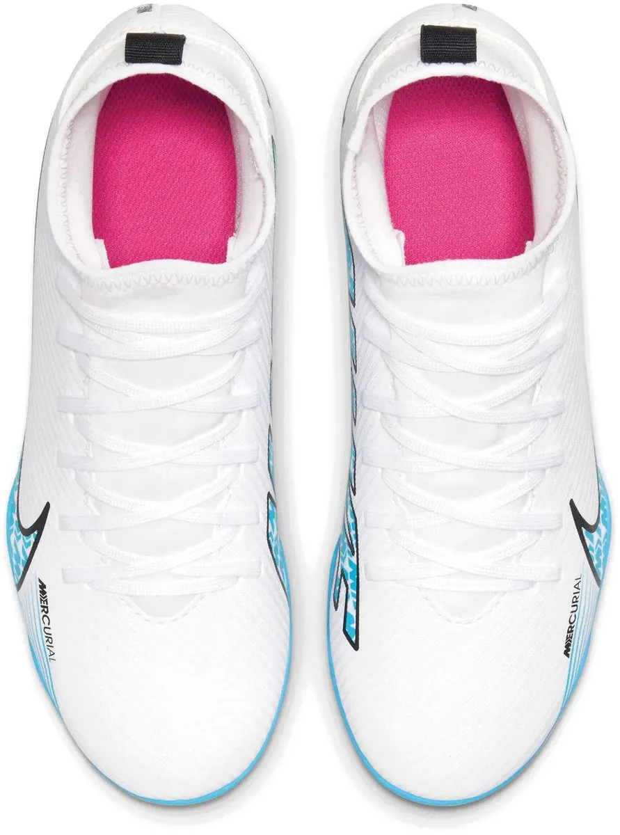 Nike Superfly 9 FG/MG Voetbalschoen - 33.5 - Wit/Blauw/Roze