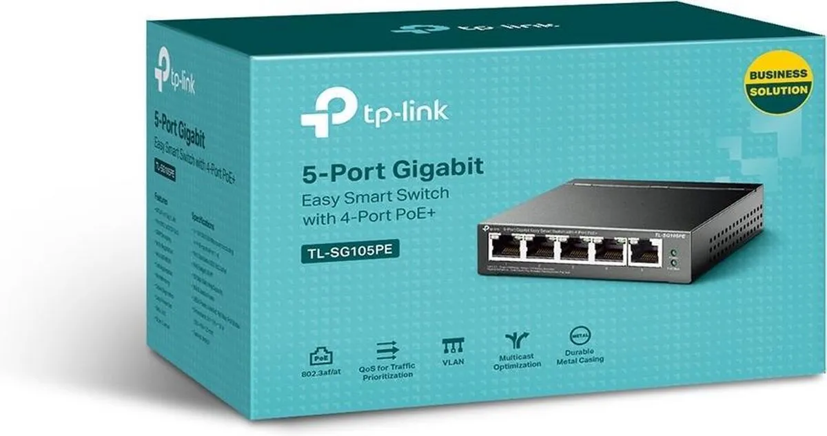 TP-Link TL-SG105PE - Smart Switch - 5 poorten - PoE+