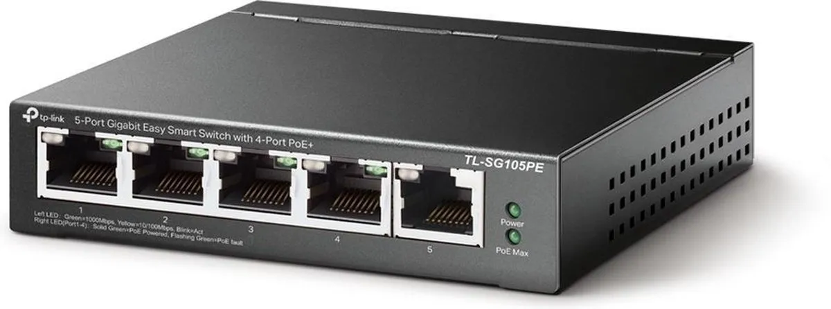 TP-Link TL-SG105PE - Smart Switch - 5 poorten - PoE+
